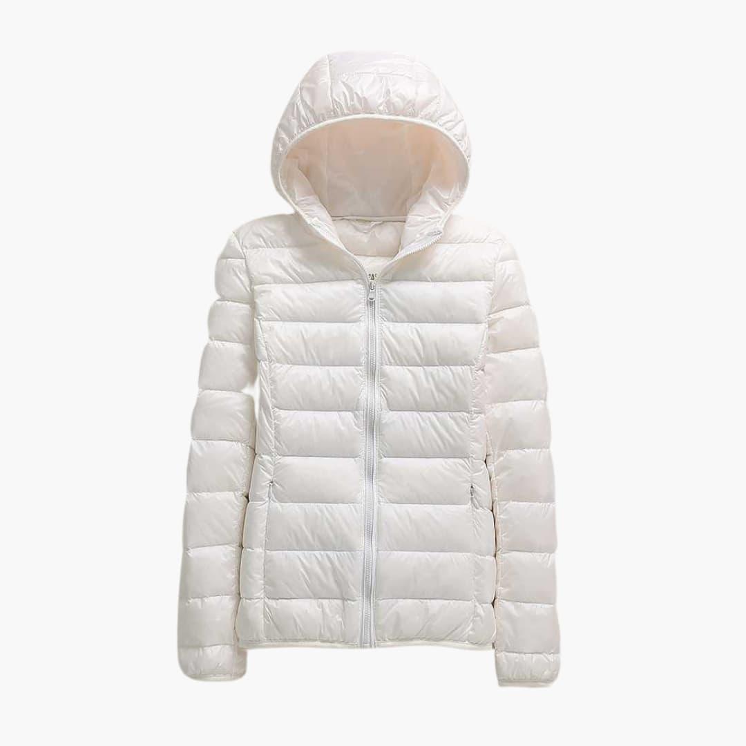 Madeline hooded puffer jacket - color Burgundy