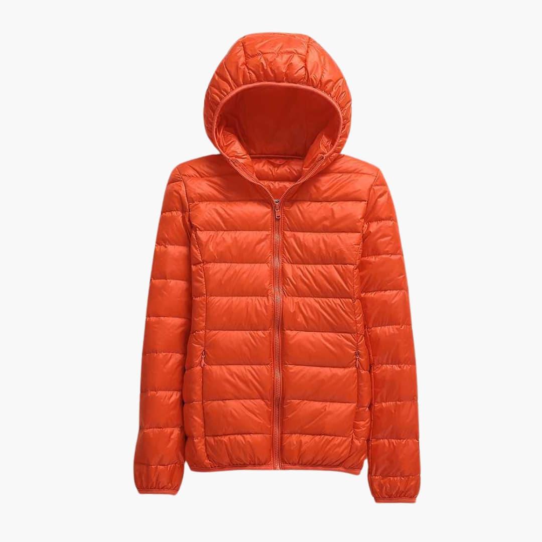 Madeline hooded puffer jacket - color Red