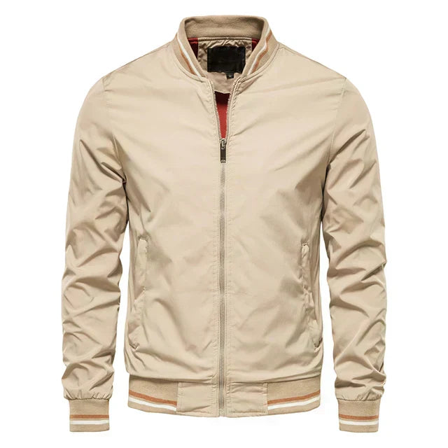 Marcus striped bomber jacket - front view
