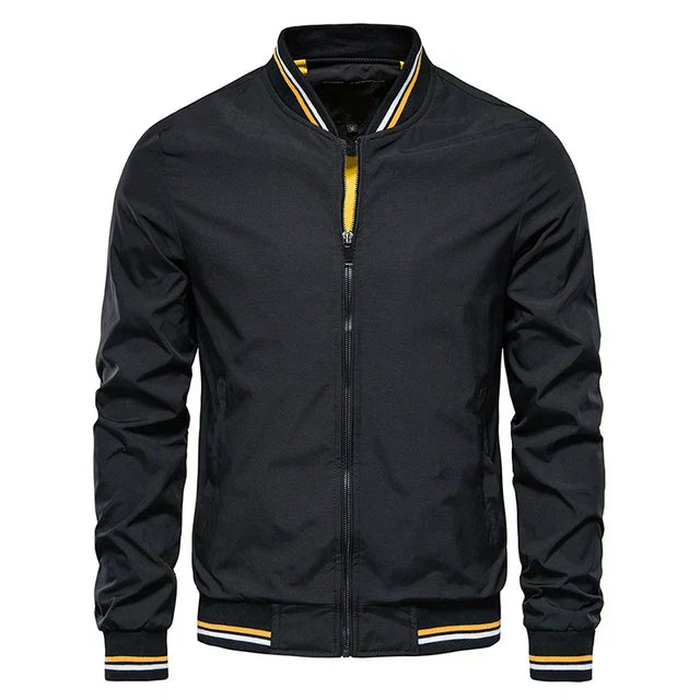 Marcus striped bomber jacket - collar detail