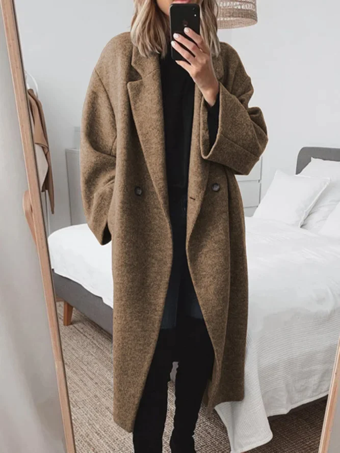 Maren classic tailored overcoat, brown