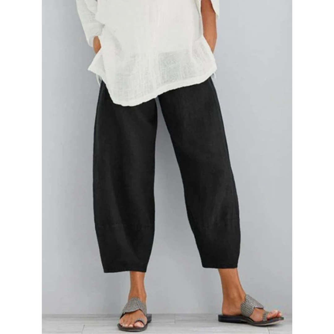 Margot linen leisure pants - back view