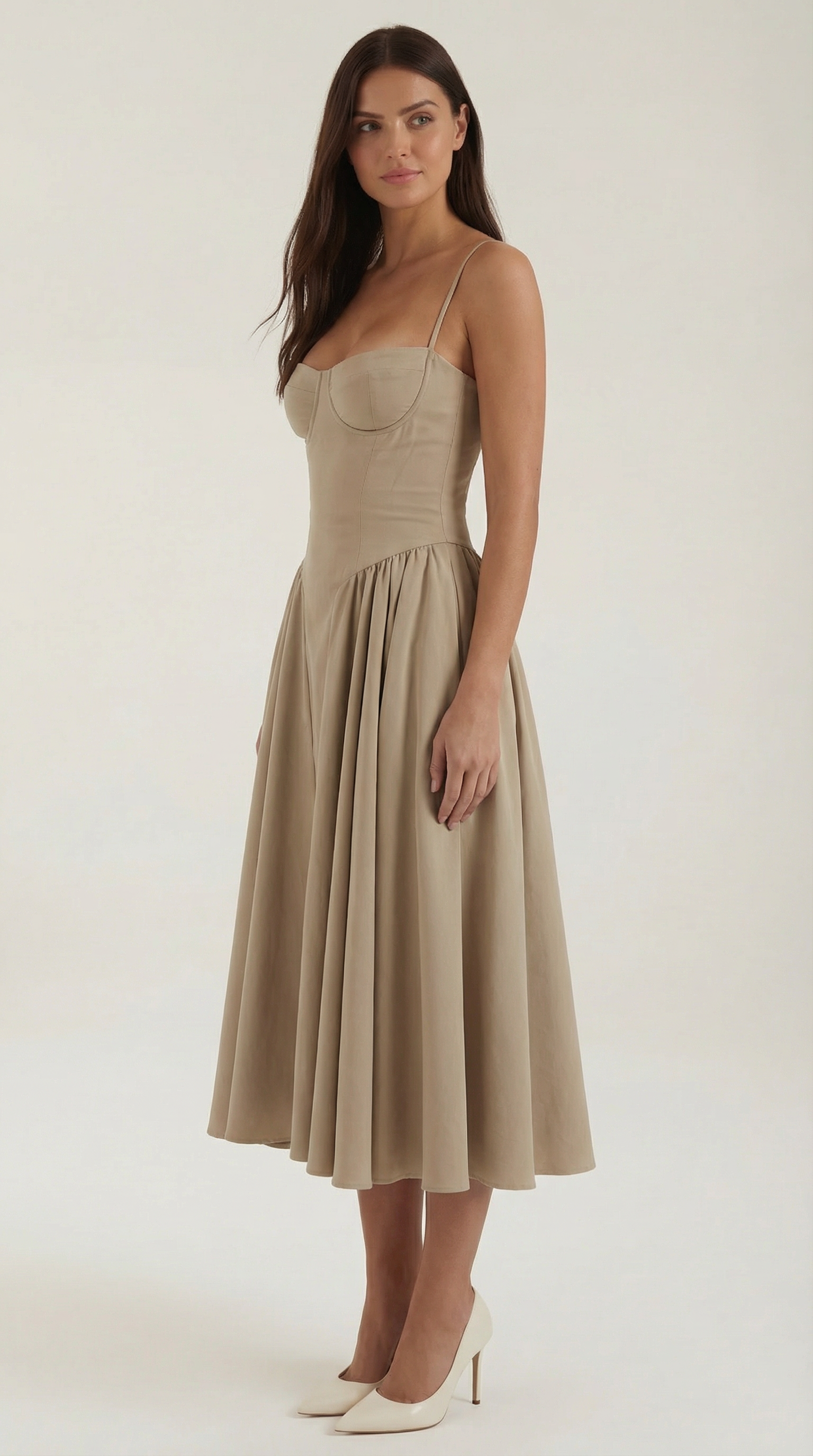 Marielle | Floral Corset Wedding Guest Midi Dress