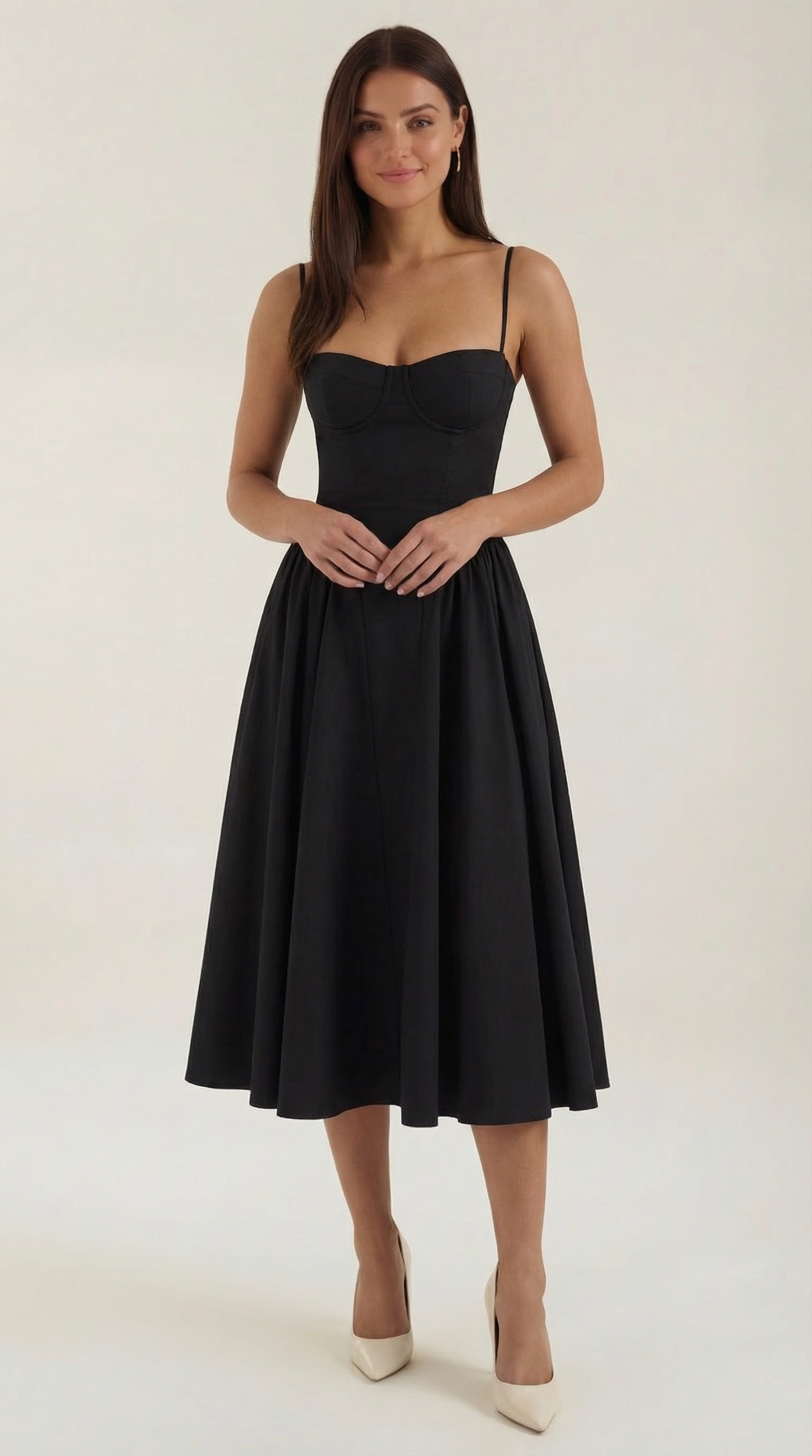 Marielle | Floral Corset Wedding Guest Midi Dress