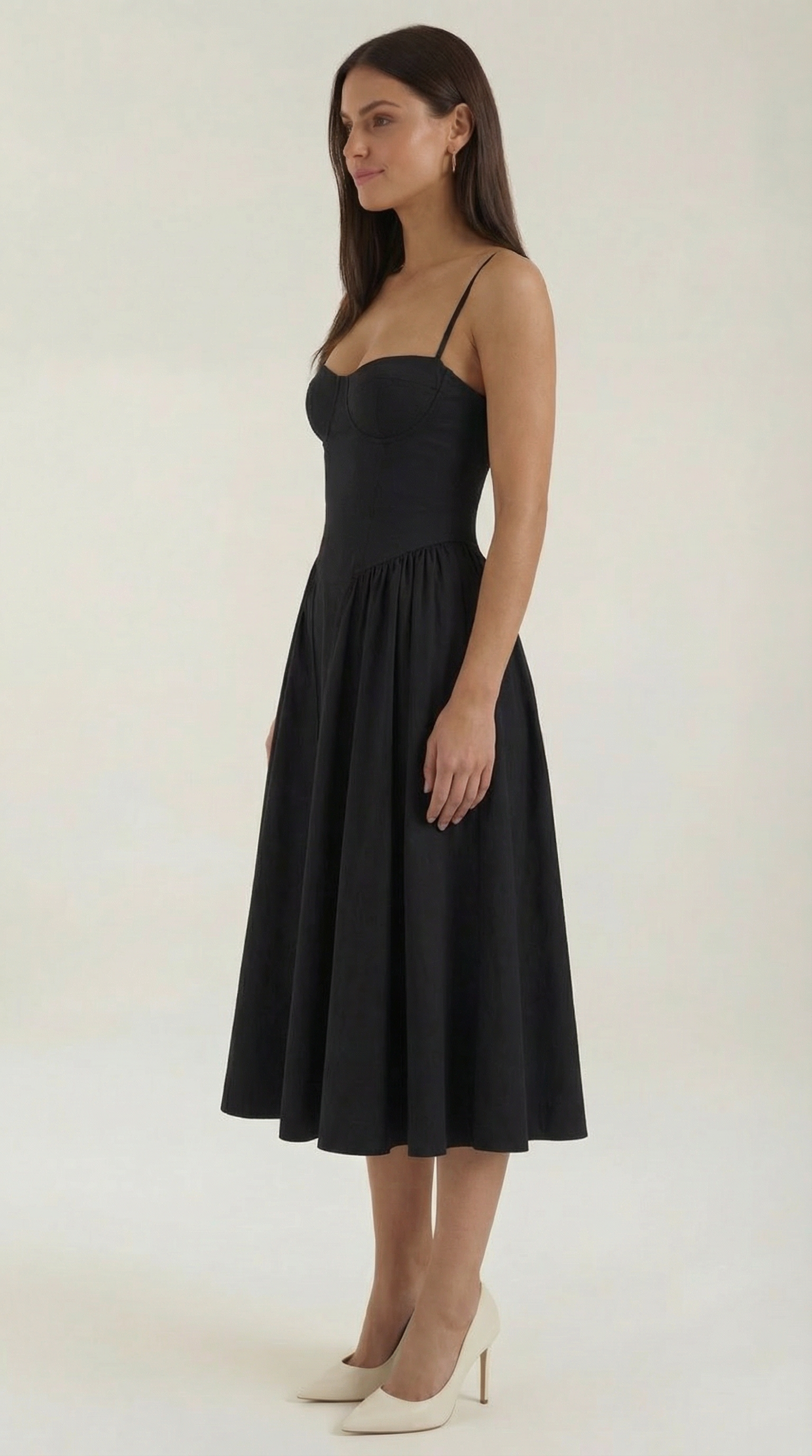 Marielle | Floral Corset Wedding Guest Midi Dress