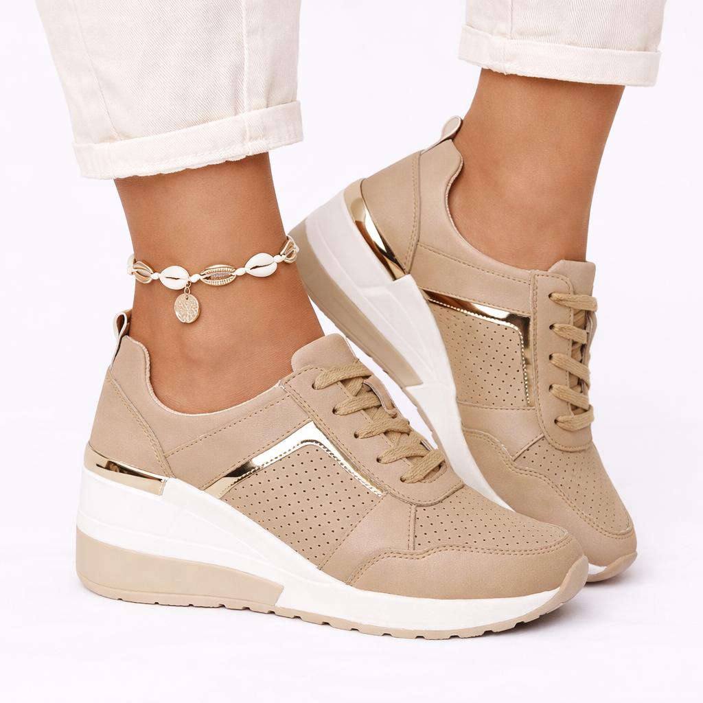Marion orthopedic wedge sole shoes - color Beige