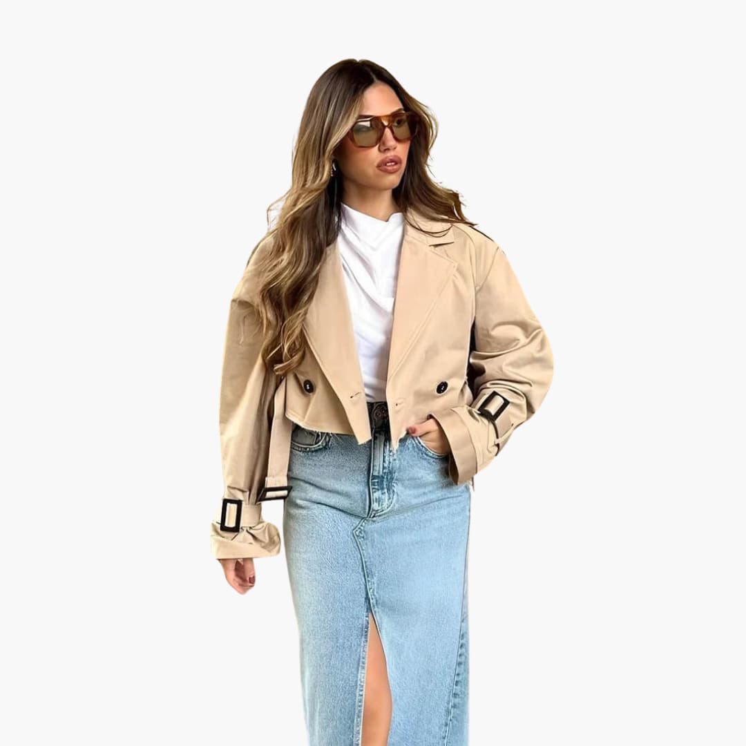 Marisa cropped trench coat - back view
