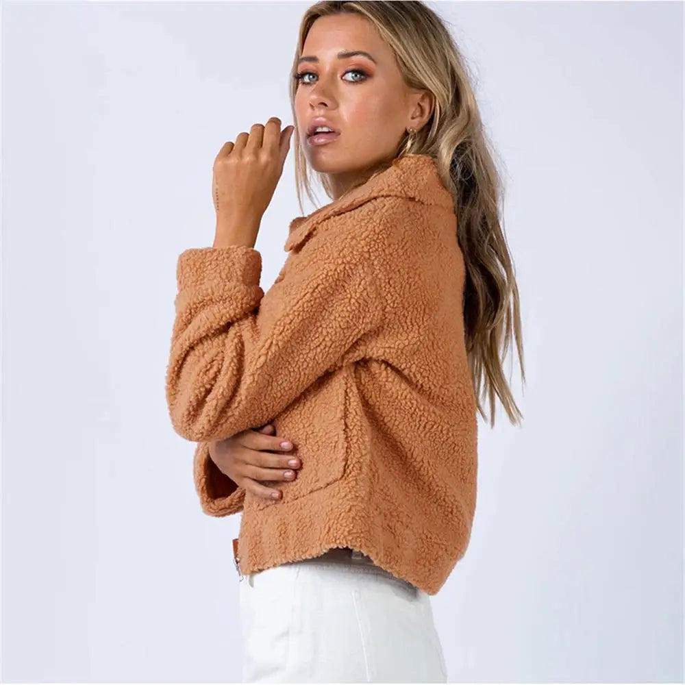 Marisande | Cropped Sherpa Bomber Jacket