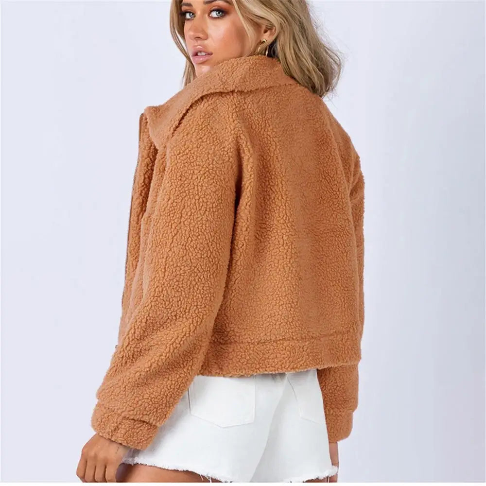 Marisande | Cropped Sherpa Bomber Jacket
