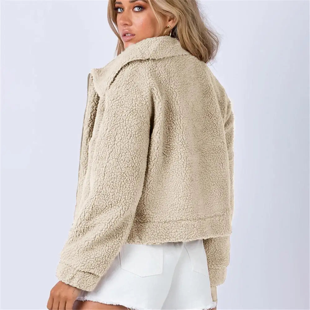 Marisande | Cropped Sherpa Bomber Jacket