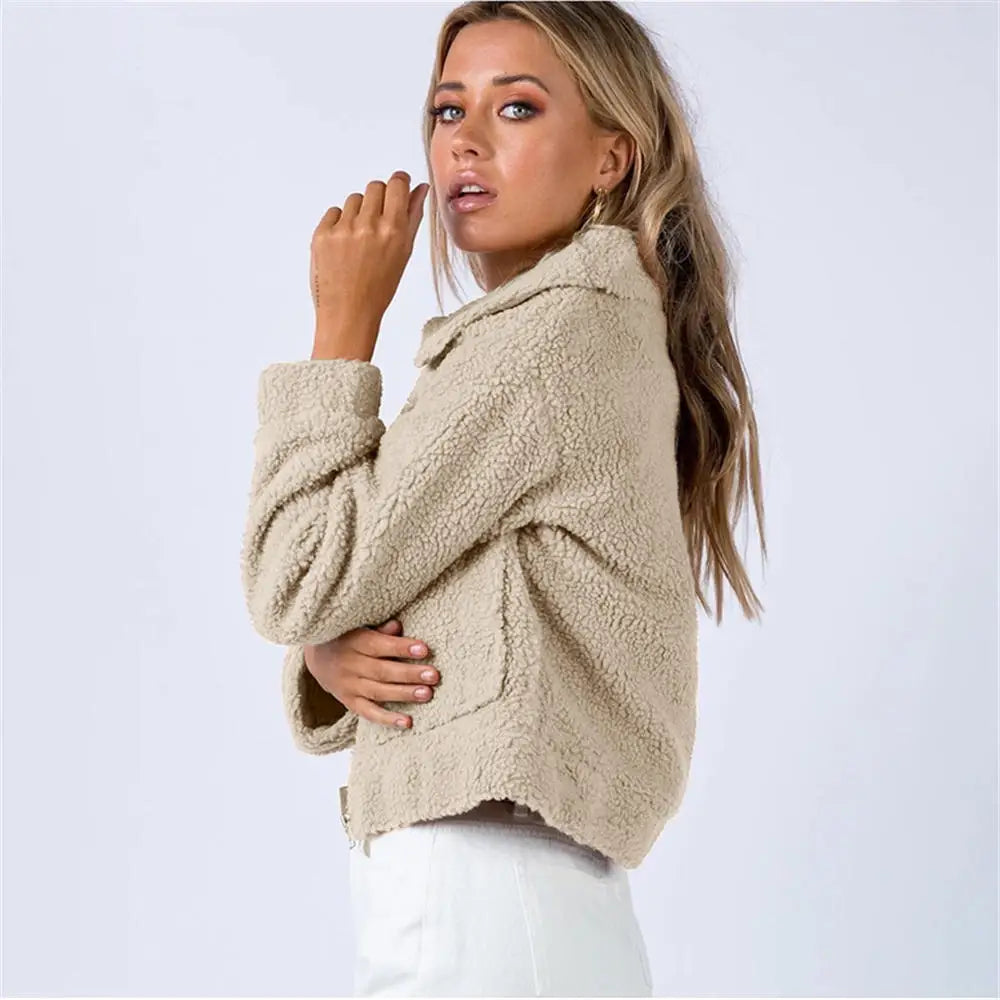 Marisande | Cropped Sherpa Bomber Jacket