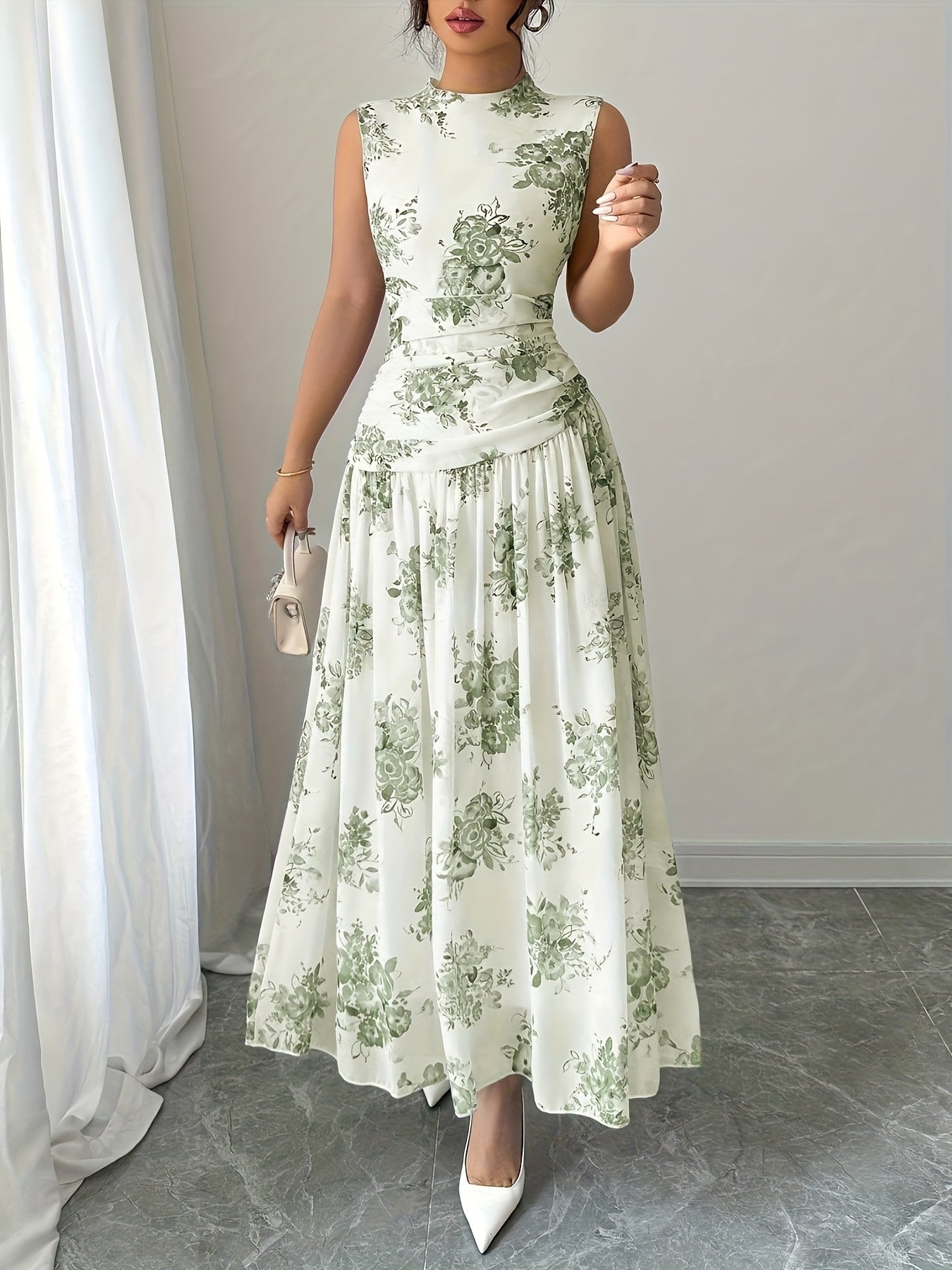 Marisol sleeveless floral dress - front view
