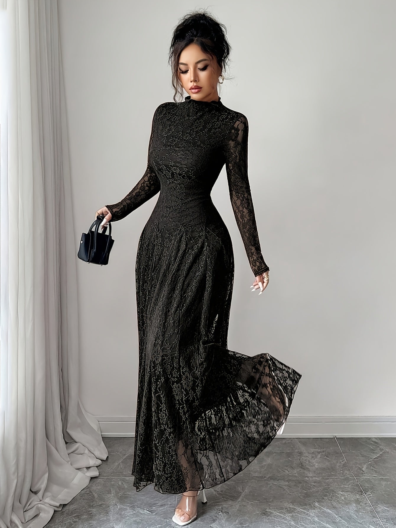 Marlene fall lace bodycon dress - front view