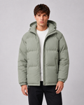 Matthew hooded puffer jacket high neck - front view