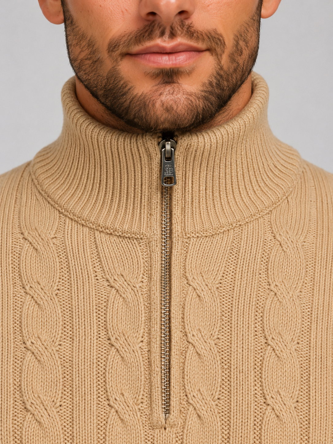 Maximilian | Cable Knit Quarter Zip Jumper