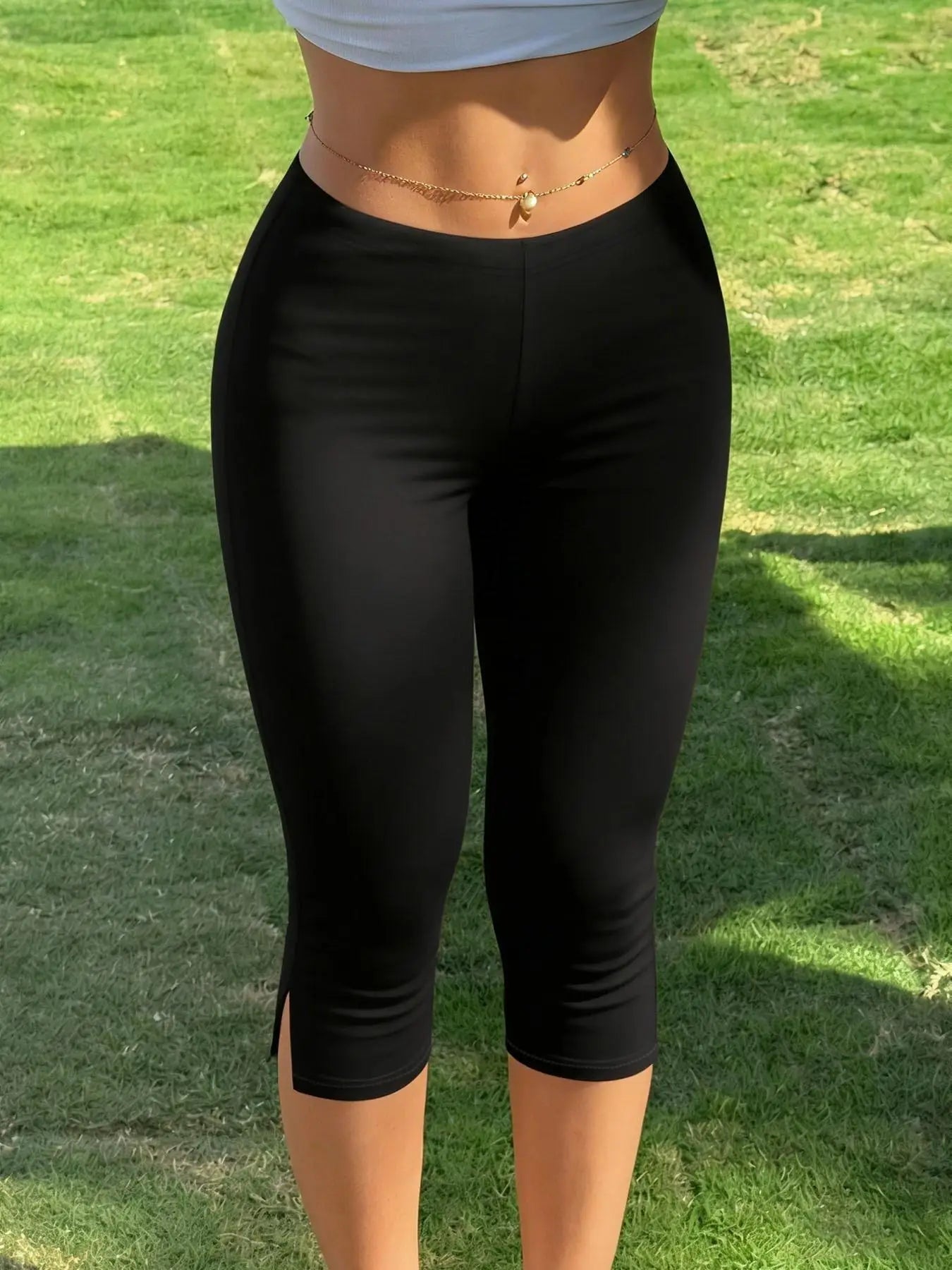 Maya slim fit capri leggings - front view