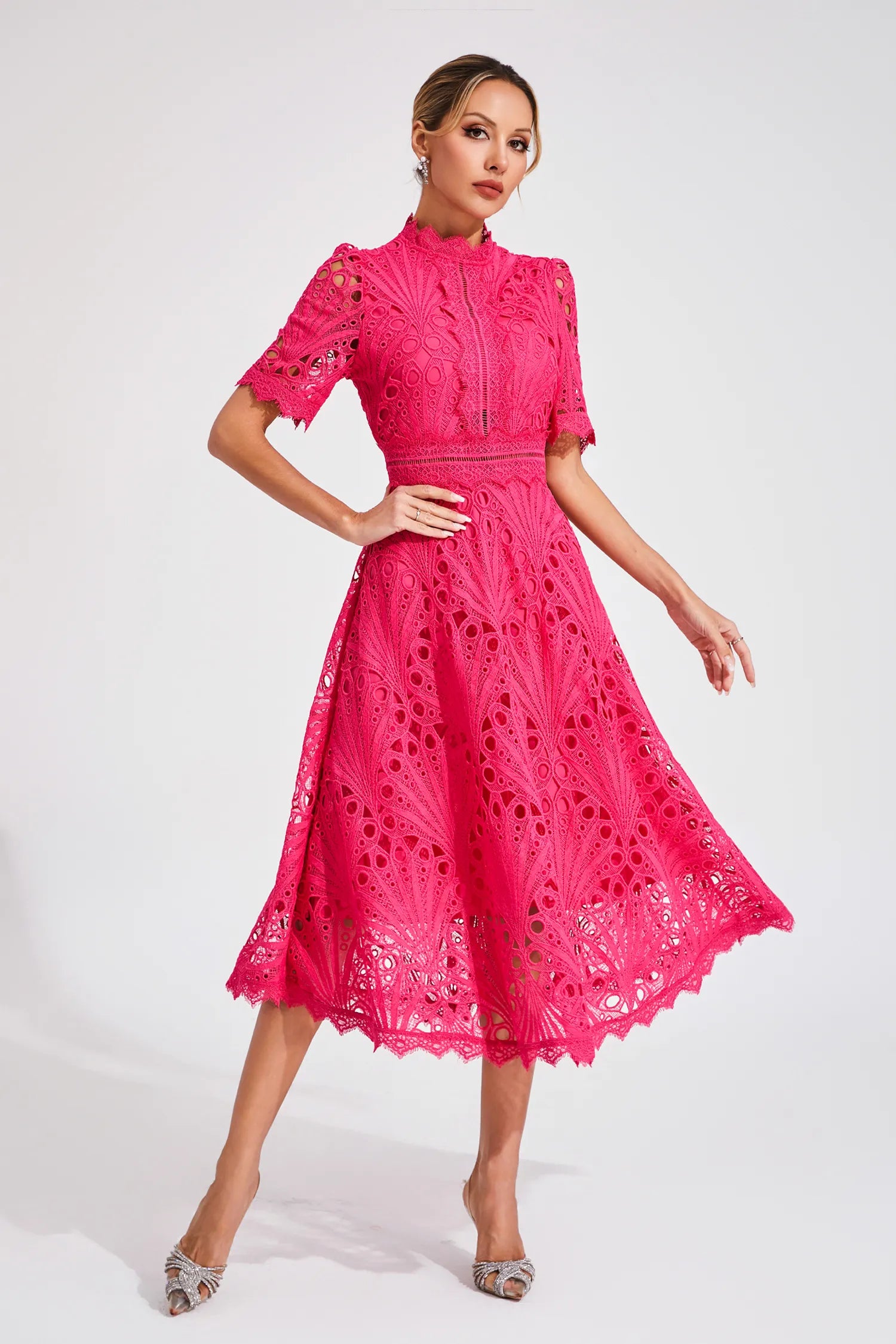 Melanie | Women's Mock Neck Midi Dress