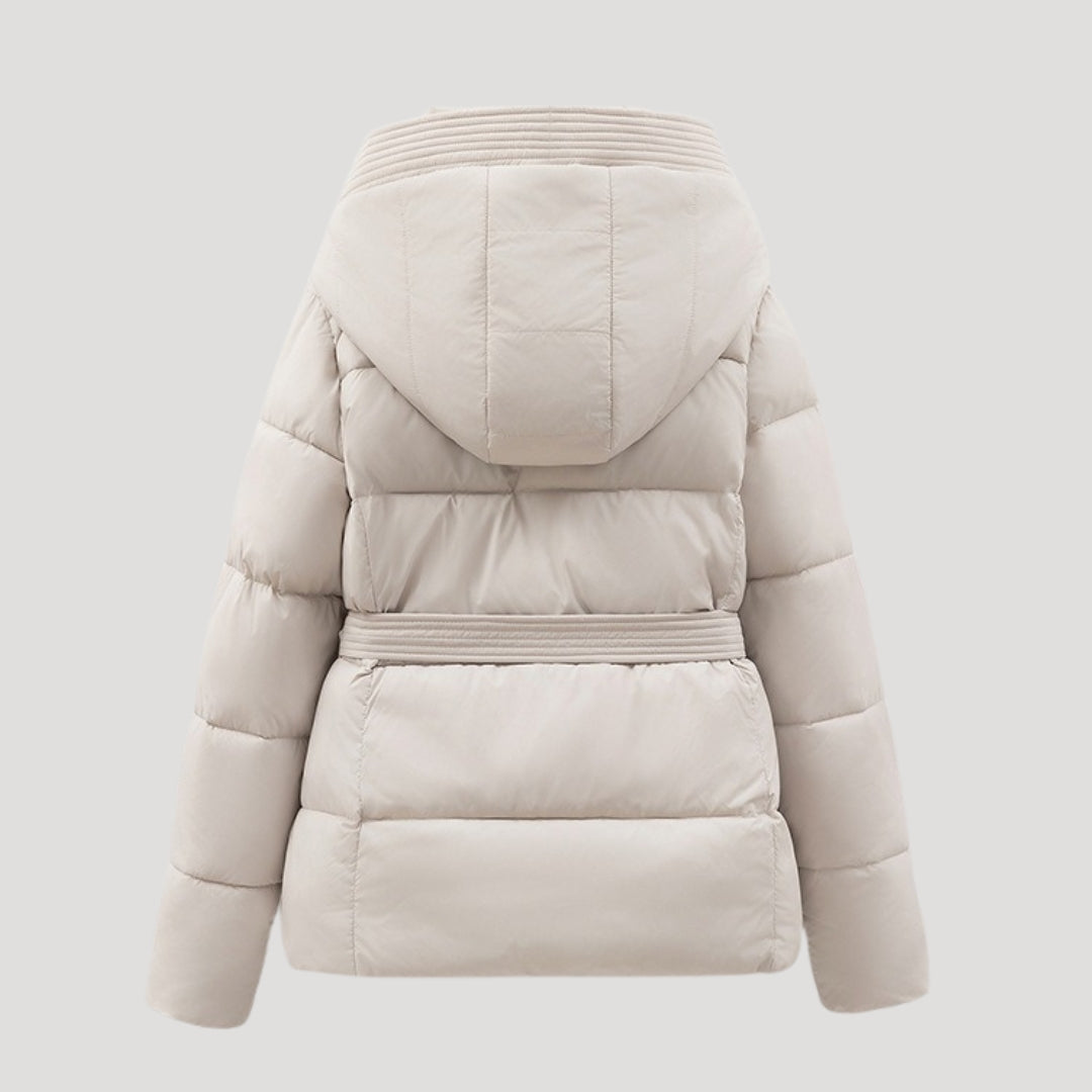 Melissa belted hooded puffer jacket - belt detail