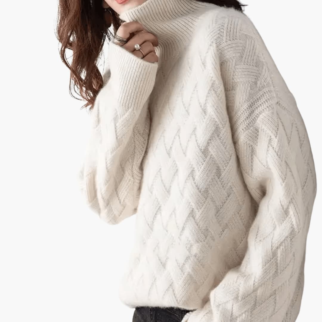 Mia oversized turtleneck sweater - styled outfit