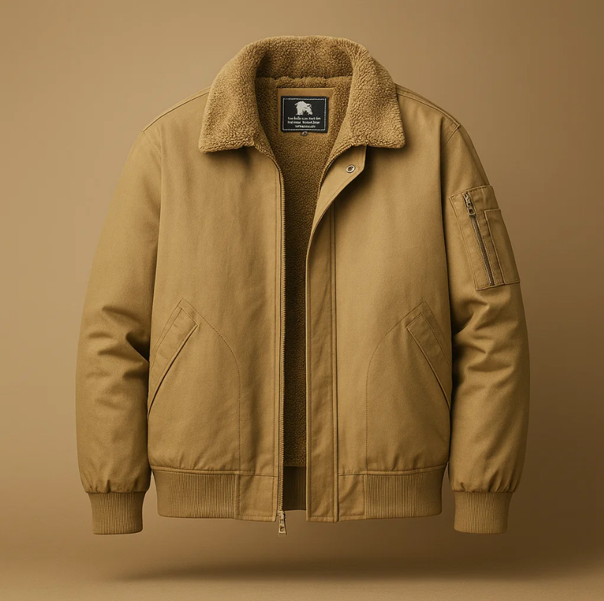 Michael fleece bomber jacket - full look