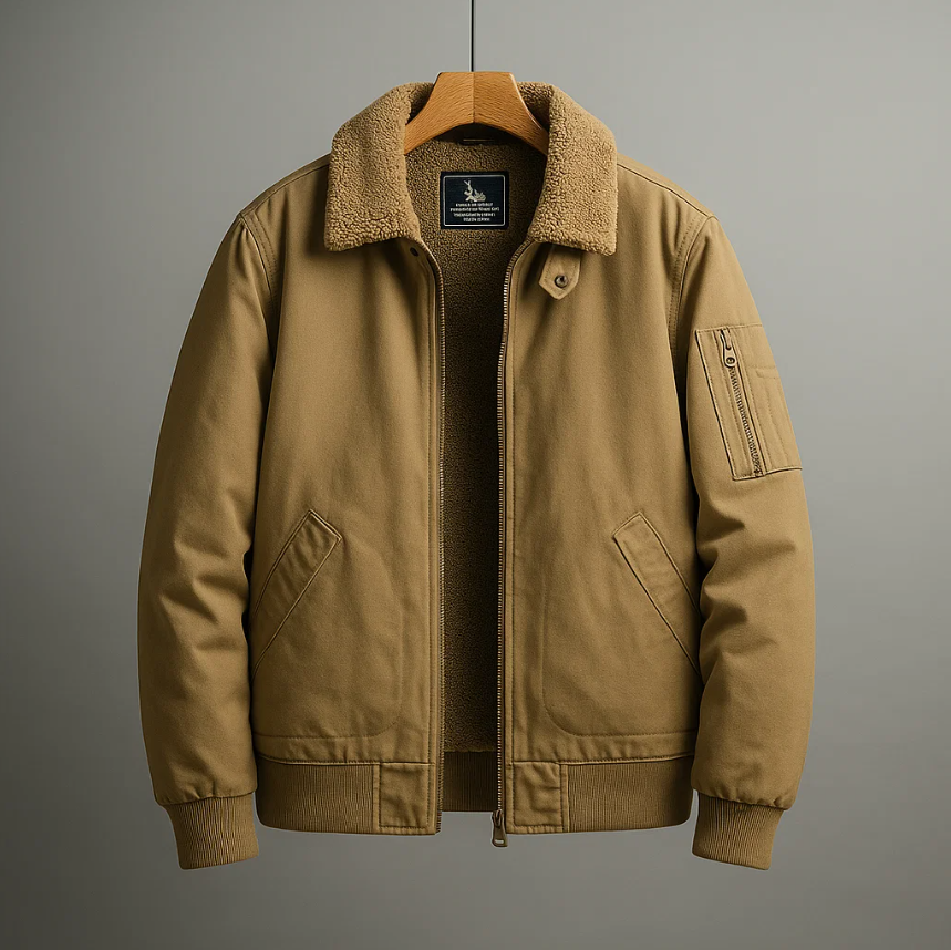 Michael fleece bomber jacket - detail view