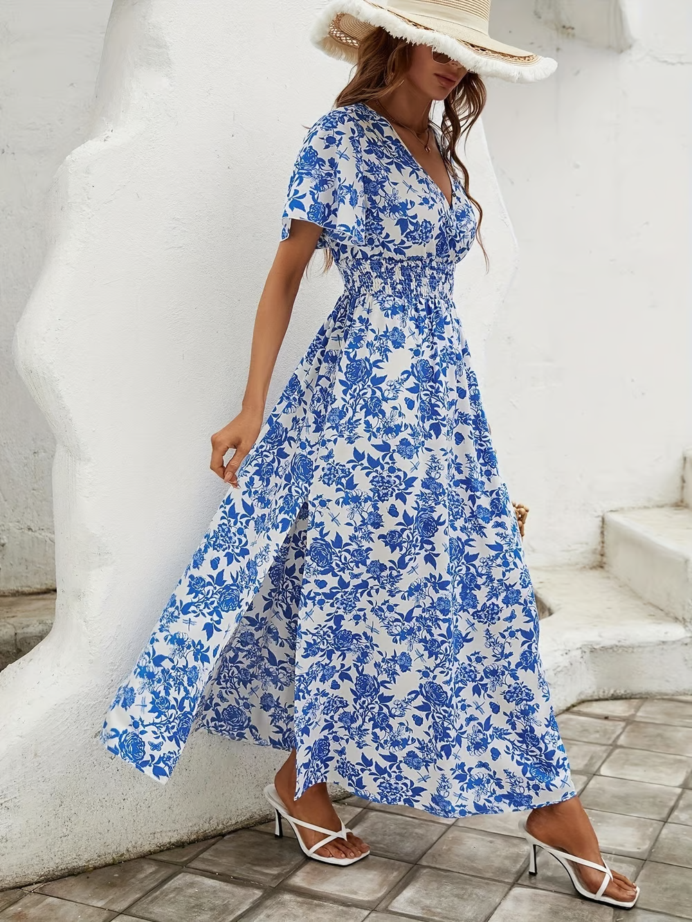 Michelle | Women's Floral V Neck Maxi Dress