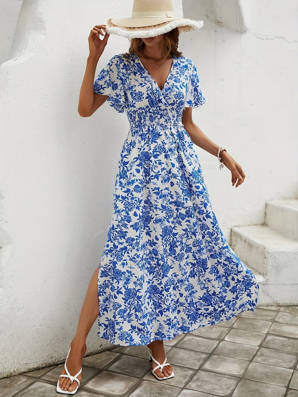 Michelle | Women's Floral V Neck Maxi Dress