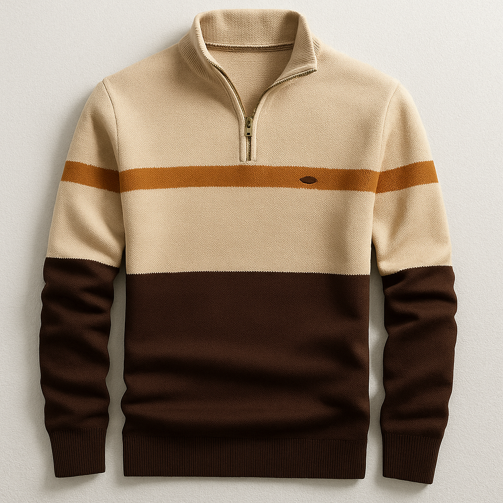 Miles heritage quarter-zip pullover - detail view