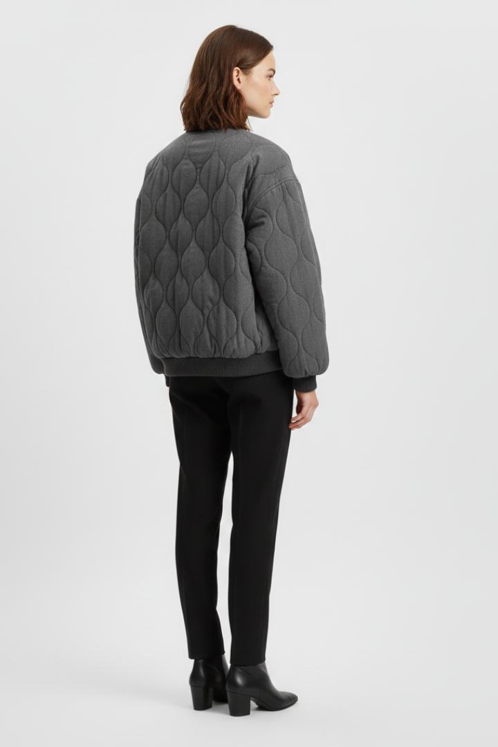 Miranda bomber jacket with snap closure - front view