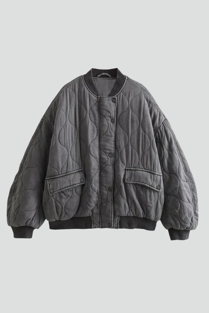 Miranda bomber jacket with snap closure - side view