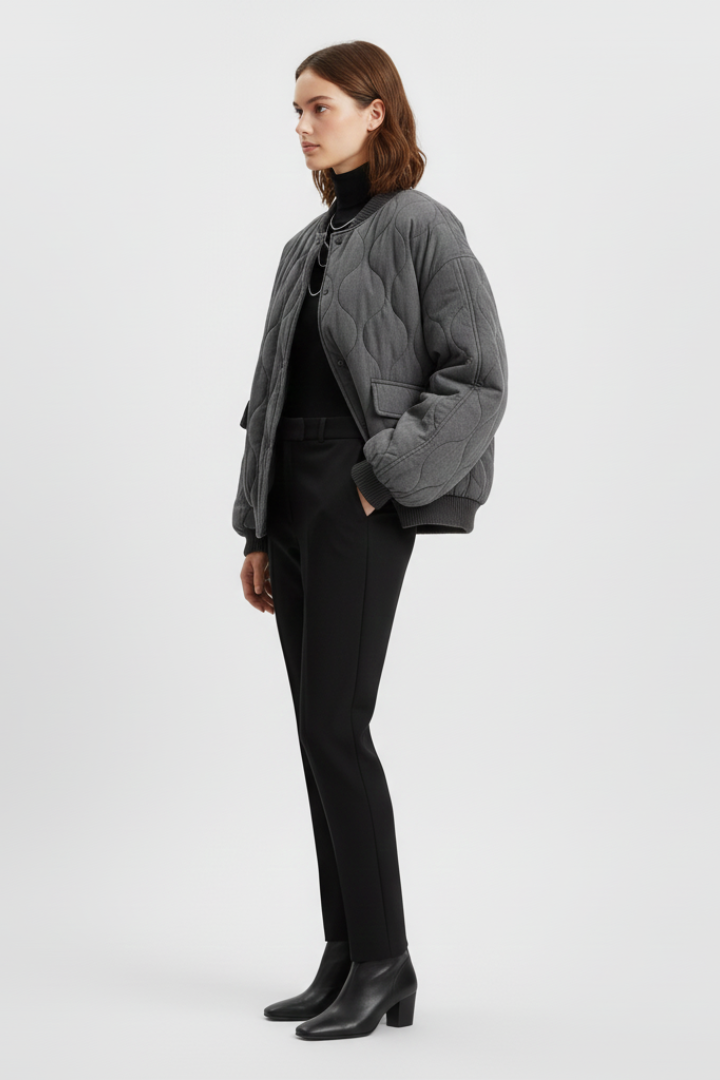 Miranda bomber jacket with snap closure - full look