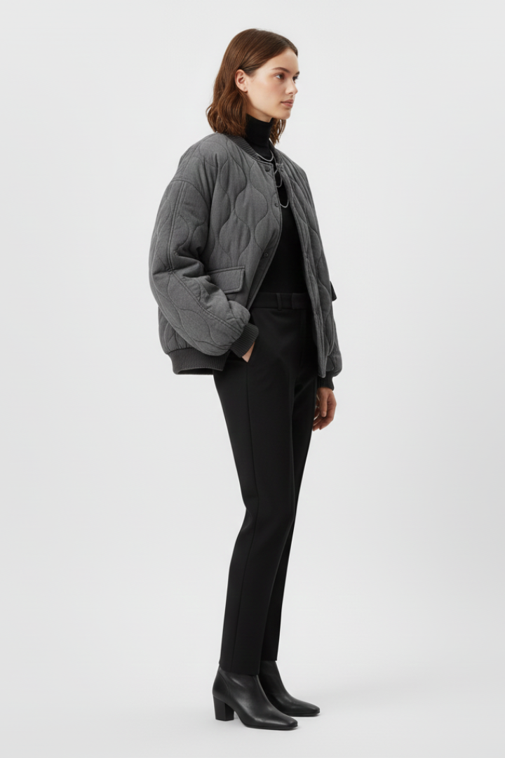 Miranda bomber jacket with snap closure - detail view