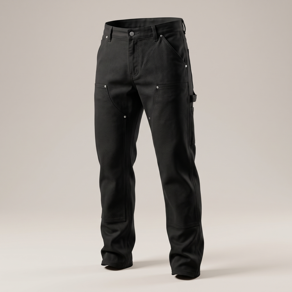 Montague straight-leg workwear utility pants, black