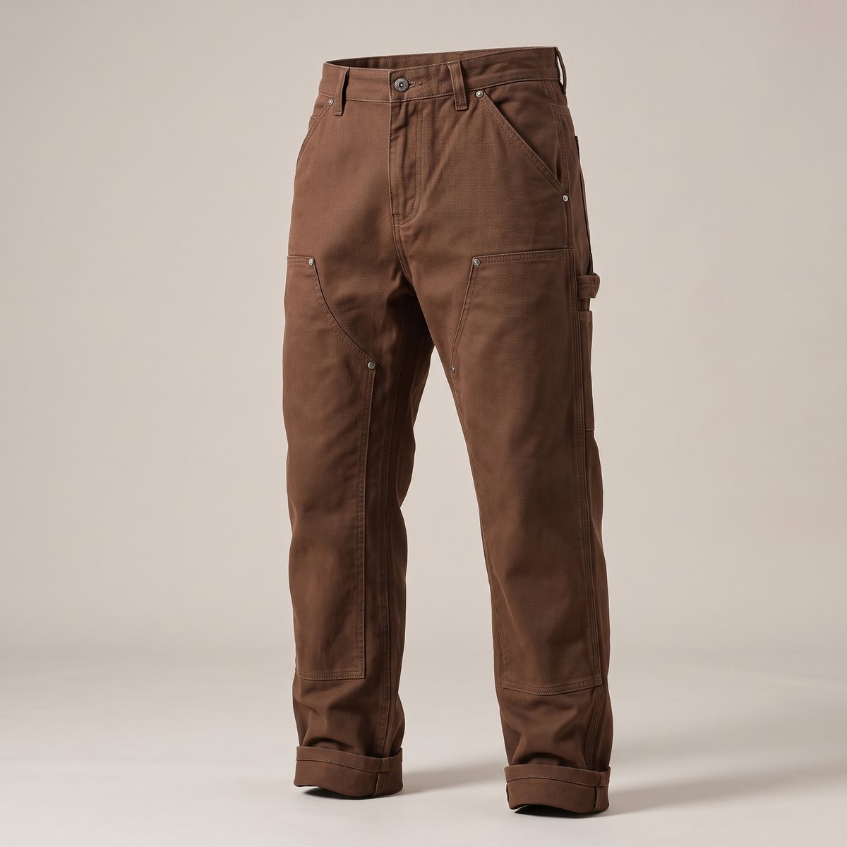 Montague straight-leg workwear utility pants, brown