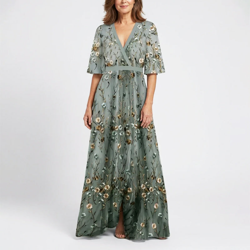 Nadia | Floral V-Neck Maxi Dress