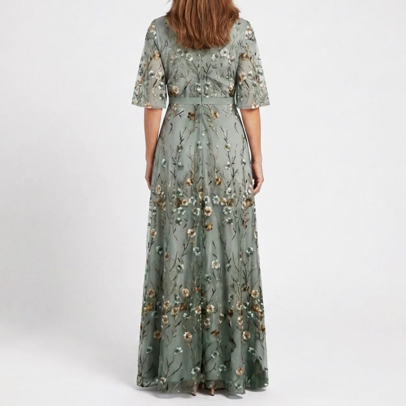 Nadia | Floral V-Neck Maxi Dress