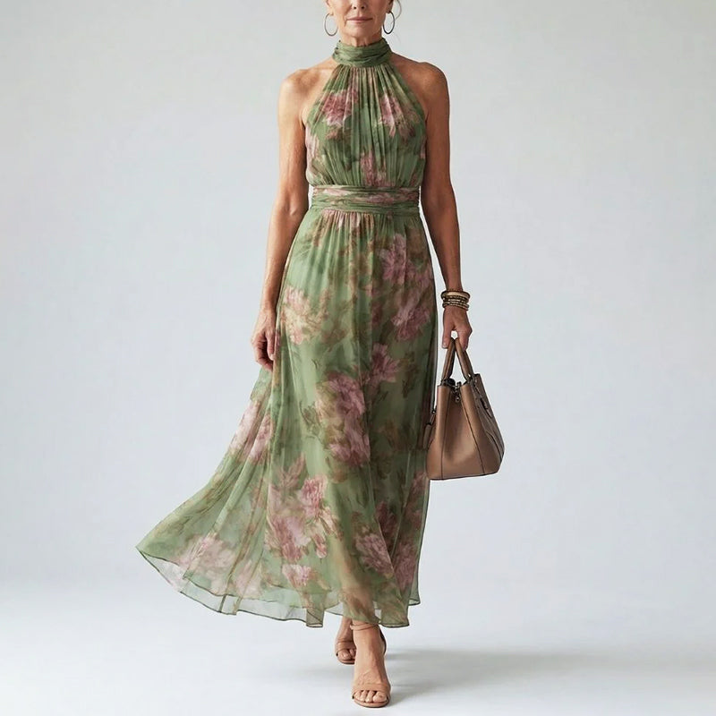 Nadya | Floral Halter Maxi Dress