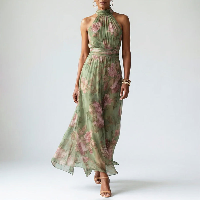 Nadya | Floral Halter Maxi Dress