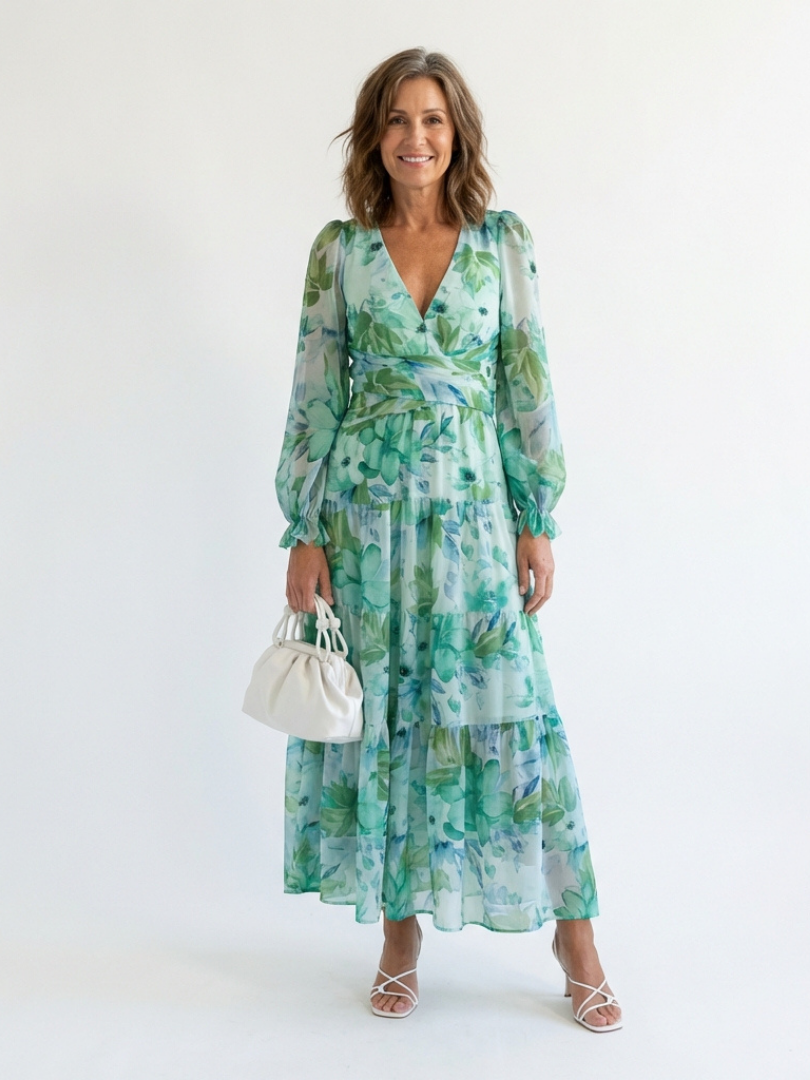 Naomi | Women's V Neck Floral Maxi Dress