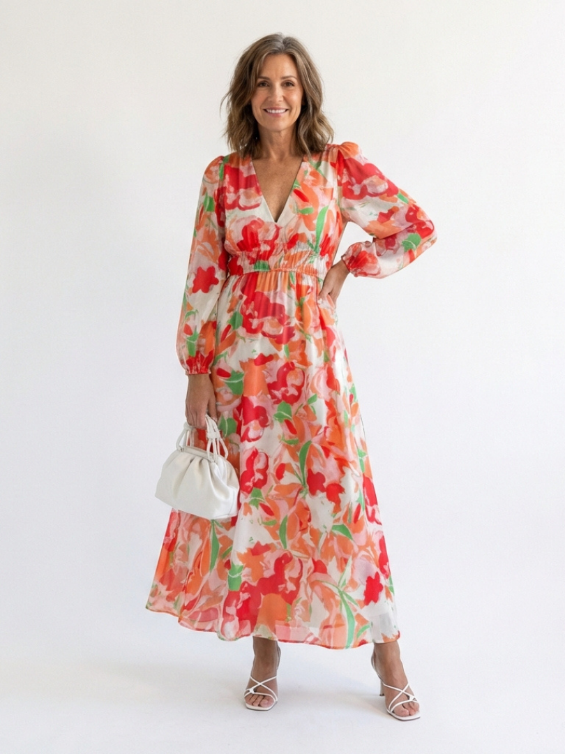 Naomi | Women's V Neck Floral Maxi Dress