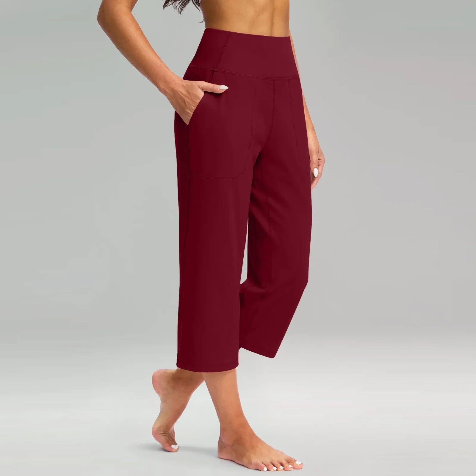 Naomi high waist wide leg capri pants - full look