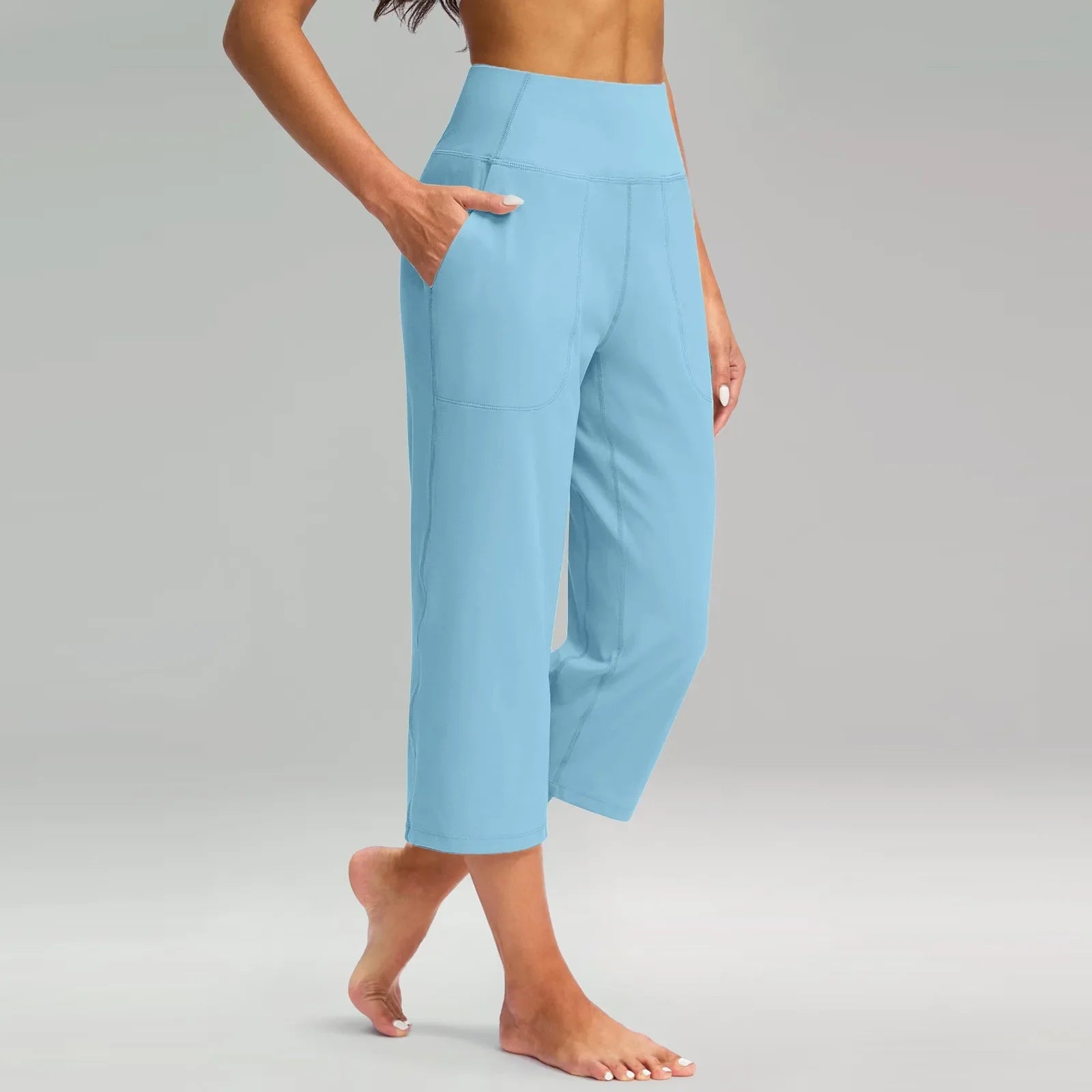 Naomi high waist wide leg capri pants - color Green