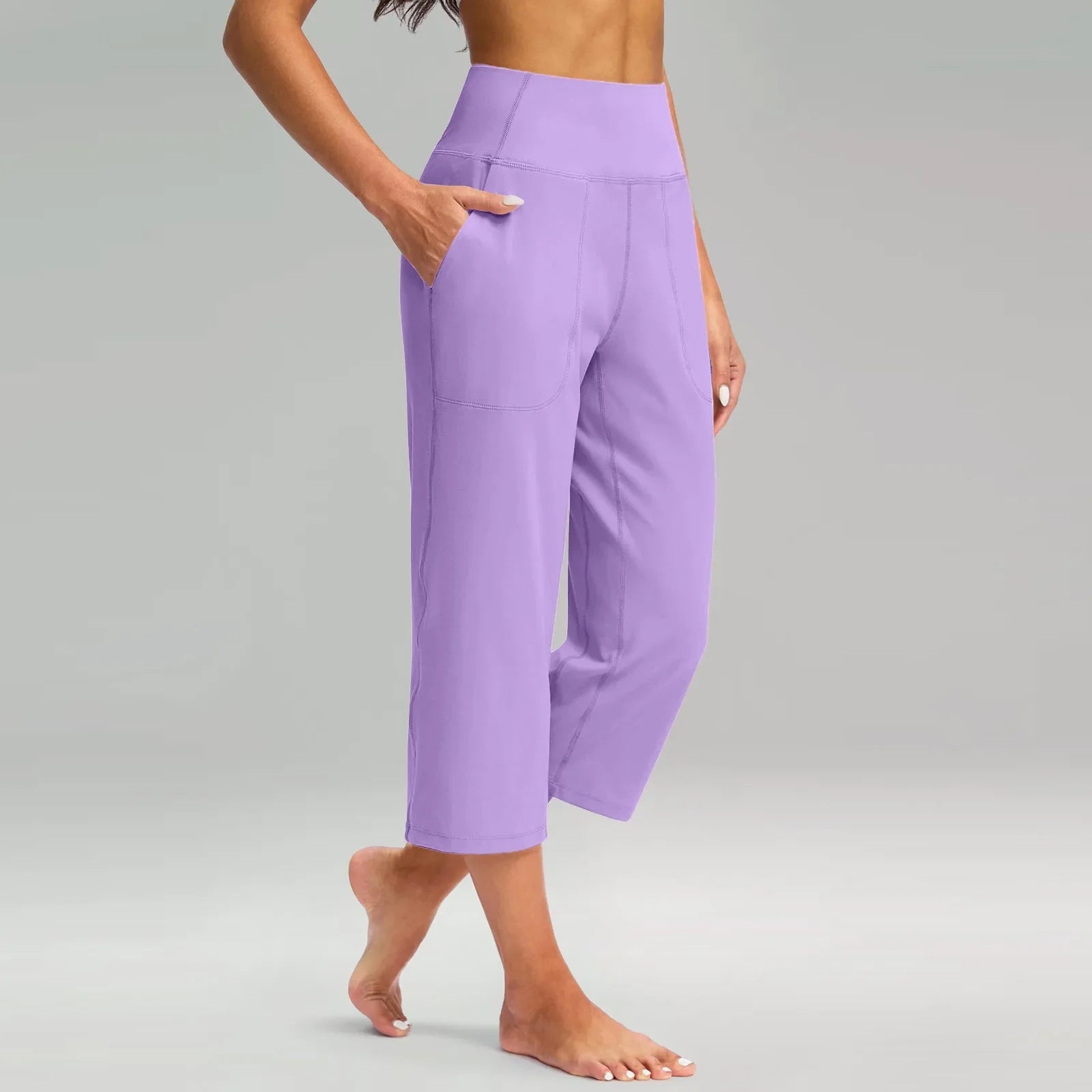Naomi high waist wide leg capri pants - color Blue