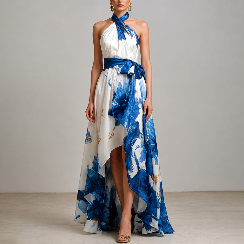 Natalia | Floral Halter Maxi Dress