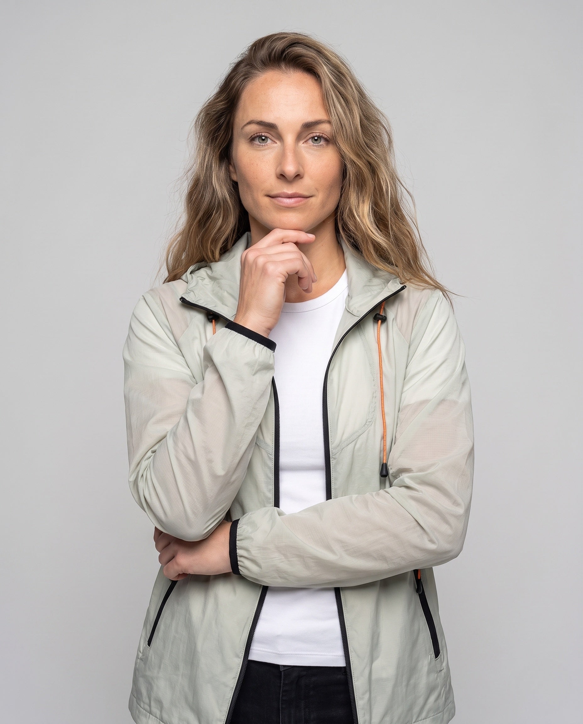 Natalie technical outdoor jacket - upper body detail