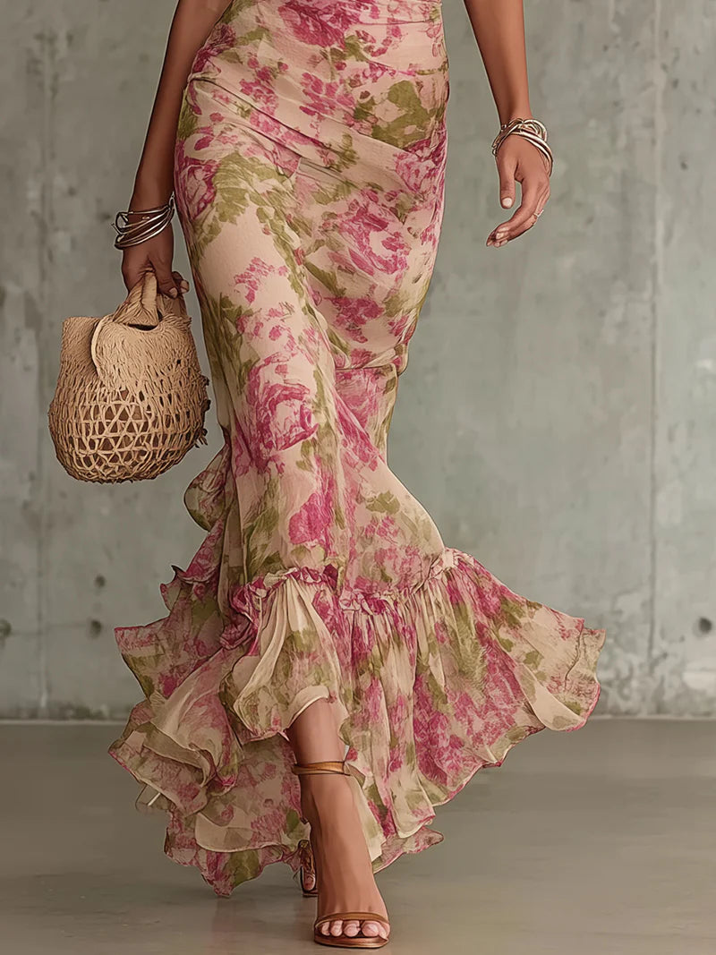 Natasha | Floral Mock Neck Maxi Dress