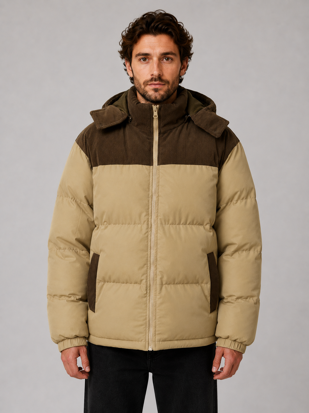 Nathaniel | Hooded Corduroy Puffer Jacket