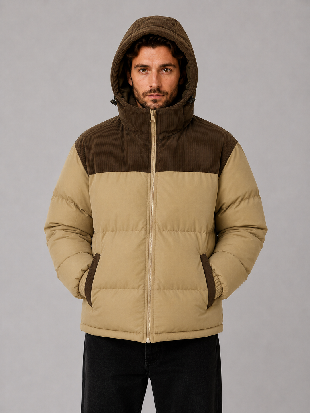 Nathaniel | Hooded Corduroy Puffer Jacket