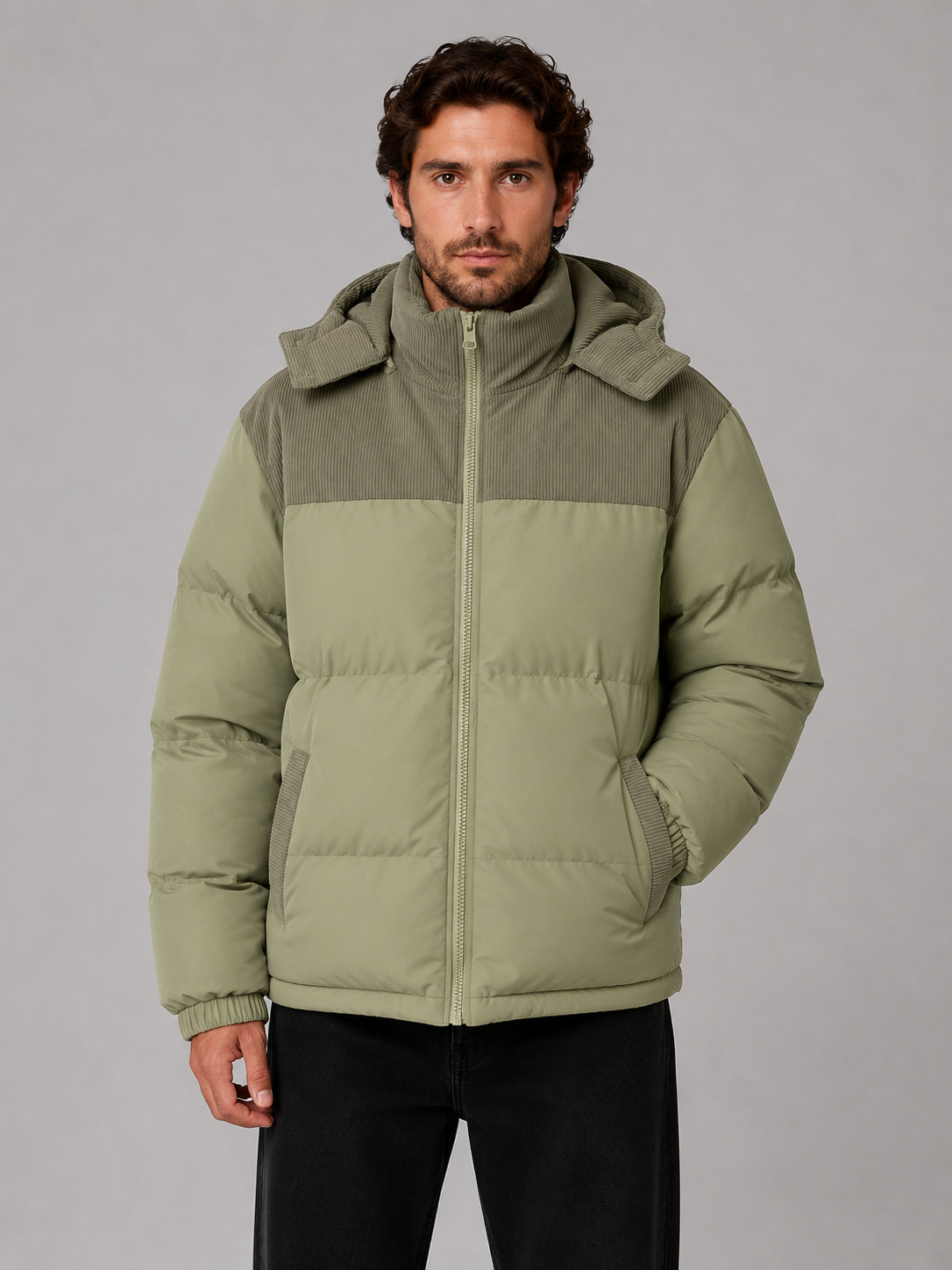 Nathaniel | Hooded Corduroy Puffer Jacket
