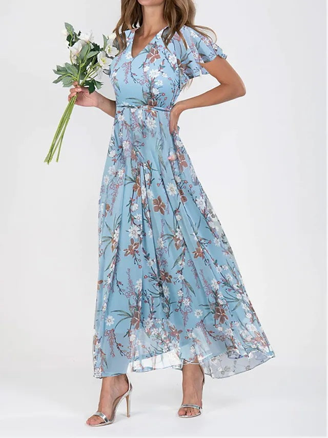 Nerina | Floral Wedding Guest Maxi Dress